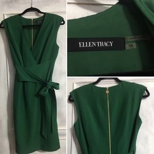 Green Faux Wrap Dress